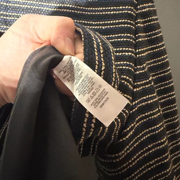 Ann Taylor Petite Tweed Double Button Jacket Black/Blue Multi Size 14 - Picture 6 of 7